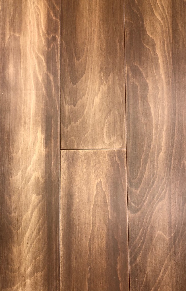 Natural hard maple hardwood flooring planks on display in Toronto showroom