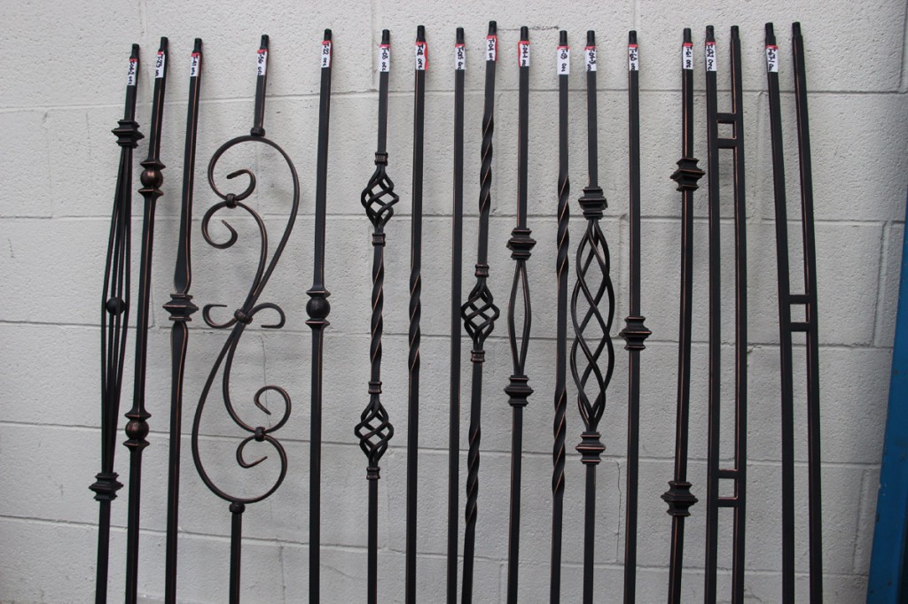 Durable wrought iron rods and solid unfinished wood Stair Treads Toronto clearance stock