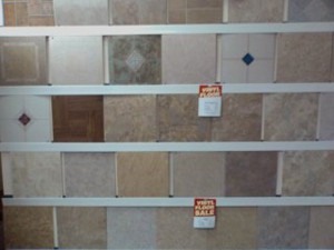 vinyl peel and stick tile display wall