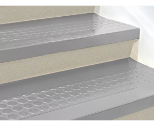 rubber stair caps installed in toronto dark grey